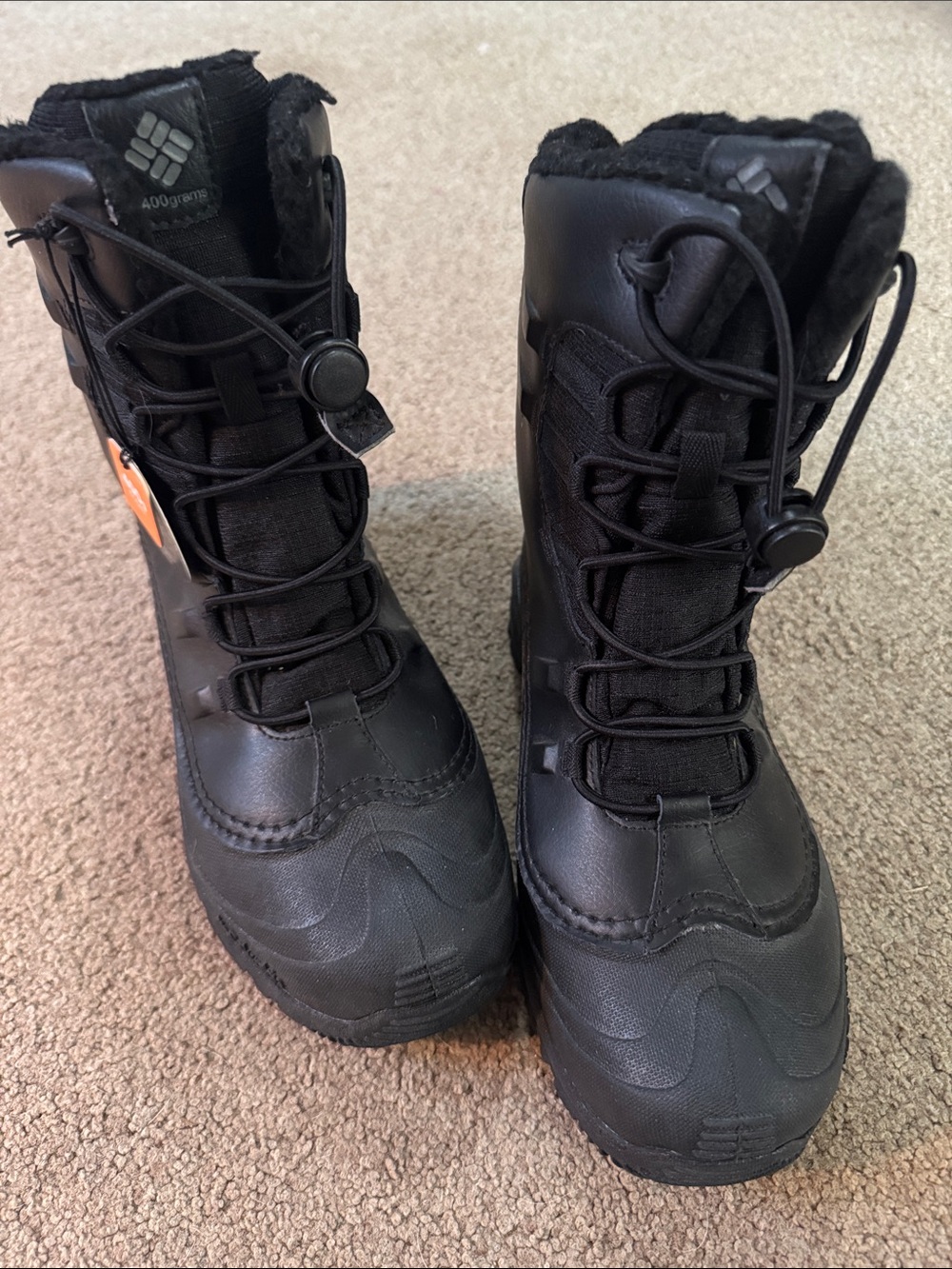 Columbia Kids Black Insulated Snow Boots with Quick-Toggle Lacing